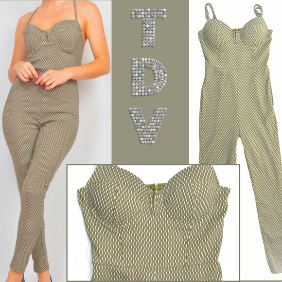 TOCCO DI VANA Pants - Geometric Olive Jumpsuit